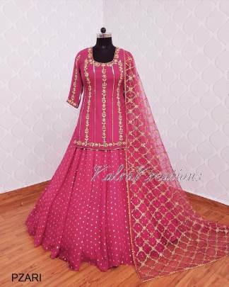 Pink Designer Suit Zari