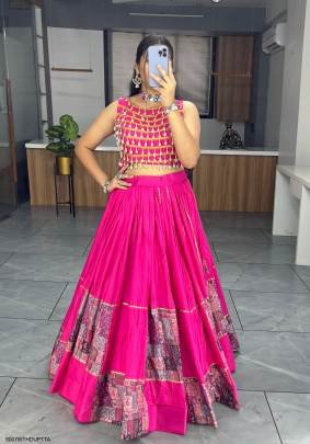 Pink Ethnic Women Cotton Lehenga Sets  Navratri Collection 8007WTHDUPTTA
