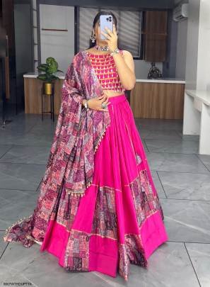 Pink Ethnic Women Cotton Lehenga Sets  Navratri Collection 8007WTHDUPTTA