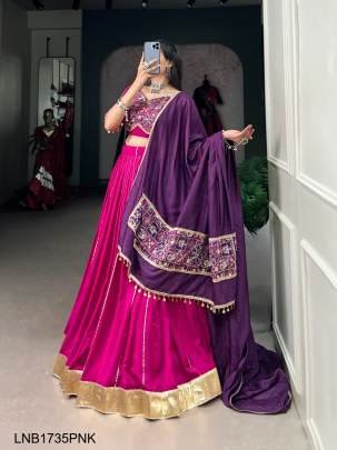 Pink Navratri nights in Chanderi style LNB1735PNK