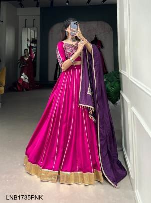 Pink Navratri nights in Chanderi style LNB1735PNK