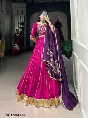Pink Navratri nights in Chanderi style LNB1735PNK
