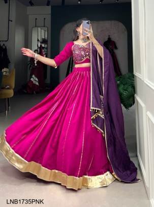 Pink Navratri nights in Chanderi style LNB1735PNK