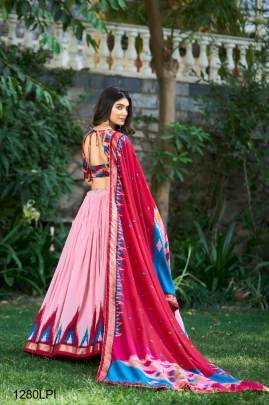 PINK Presenting a perfectly blended Tussar silk lehenga for festive season to charm your look  LNB120LPI