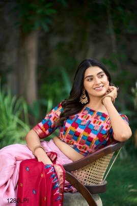 PINK Presenting a perfectly blended Tussar silk lehenga for festive season to charm your look  LNB120LPI