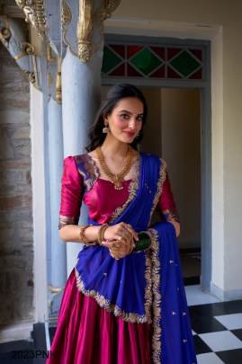 Pink Tarika A touch of South Indian grace lehenga choli LNB2023PNK