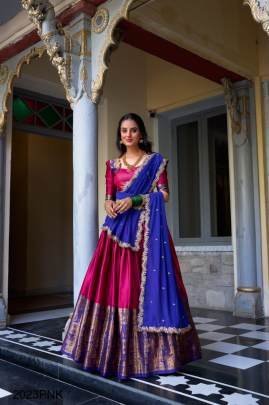 Pink Tarika A touch of South Indian grace lehenga choli LNB2023PNK