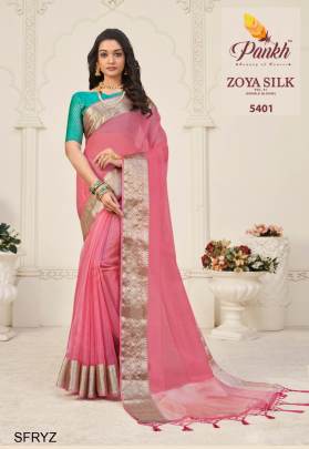Pink Zoya Saree Launching An Amazing Combination Catalog By Pankh Brand 