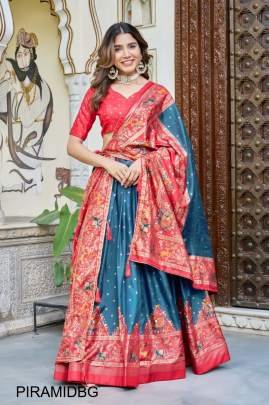 Piramid Lehenga choli In Bottole Green