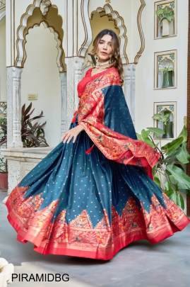 Piramid Lehenga choli In Bottole Green