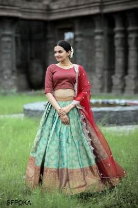 Pista Onam Special Lehenga Choli Collections