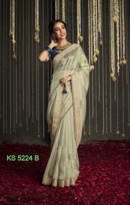 Presenting 5224 B Kimora Kajal 5224 Hits Soft Tissue Silk Embrodery Work Saree Catalog