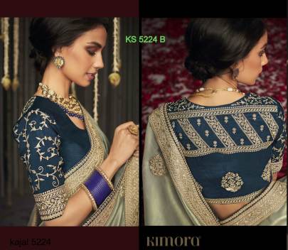 Presenting 5224 B Kimora Kajal 5224 Hits Soft Tissue Silk Embrodery Work Saree Catalog