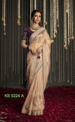 Presenting 5224A Kimora Kajal 5224 Hits Soft Tissue Silk Embrodery Work Saree Catalog