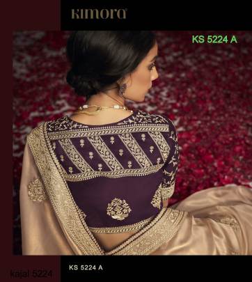 Presenting 5224A Kimora Kajal 5224 Hits Soft Tissue Silk Embrodery Work Saree Catalog