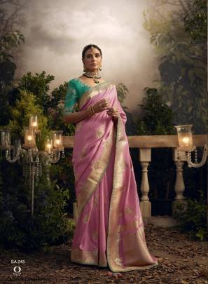 Pure Dola Silk Saree with Fancy Fabric and Embroidery Work Border in Baby Pink