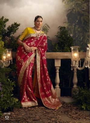 Pure Dola Silk Saree with Fancy Fabric and Embroidery Work Border in Red