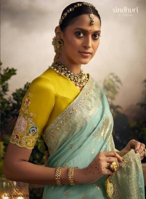 Pure Dola Silk Saree with Fancy Fabric and Embroidery Work Border in Light Rama Green