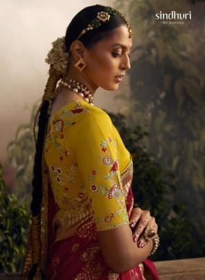 Pure Dola Silk Saree with Fancy Fabric and Embroidery Work Border in Red