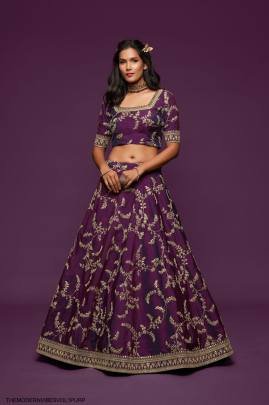 Purple Art Silk Lehenga Choli From The Modern Vibes Vol 1 by Zeel Clothing