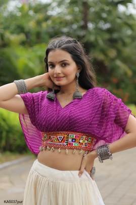 Purple Navrati Lehenga Cord Set KA5037