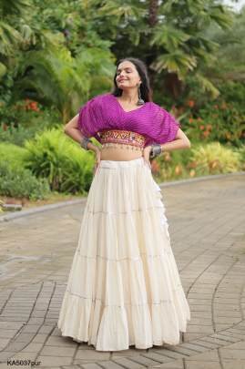 Purple Navrati Lehenga Cord Set KA5037