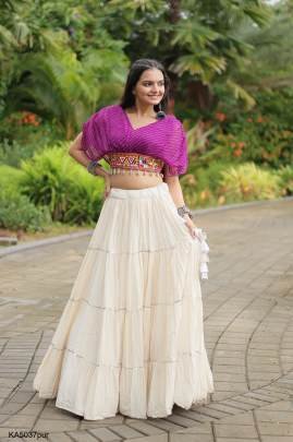 Purple Navrati Lehenga Cord Set KA5037