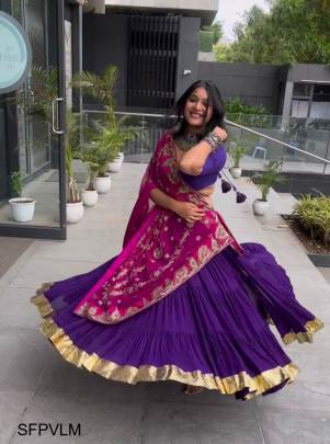 Purple New Designer Party Wear Lengha Choli and Duppata With Embrodary  Work