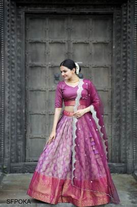  Purple Onam Special Lehenga Choli Collections