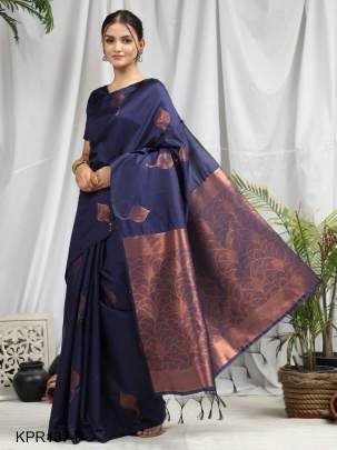  Purple Soft Litchi Silk Saree Catalog KPR137 