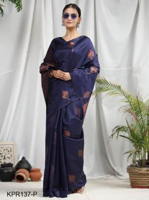 Purple Soft Litchi Silk Saree Catalog KPR137