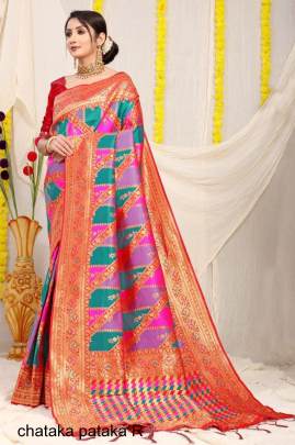 Rama Color Shade Soft Silk Based In Gold Jari Work Chataka Pataka