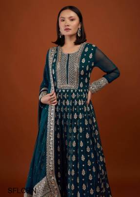 Rama New Designer Embroidery Work FULLY Stitched Fancy Buttons Anarkali 