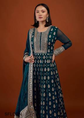Rama New Designer Embroidery Work FULLY Stitched Fancy Buttons Anarkali