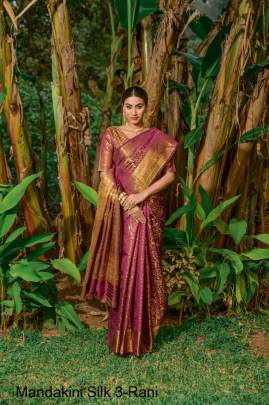 Rani Heavy Litchi Silk With Gold Zari Mandakini Silk 3