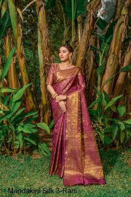 Rani Heavy Litchi Silk With Gold Zari Mandakini Silk 3
