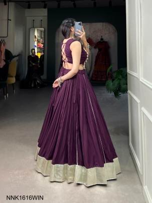 Rayon Lehenga and Gamthi Work Blouse for Navratri NNK1616WIN