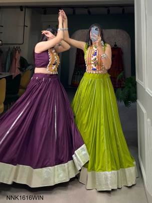 Rayon Lehenga and Gamthi Work Blouse for Navratri NNK1616WIN