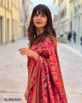 Red Color Soft Banarasi Silk Saree With Heavy Brocade Blouse Saree