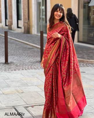 Red Color Soft Banarasi Silk Saree With Heavy Brocade Blouse Saree