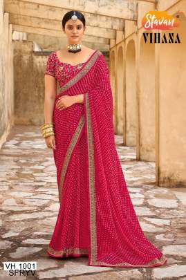 Red Embroidery Border Saree Catalogue Vihana Of Brand STAVAN