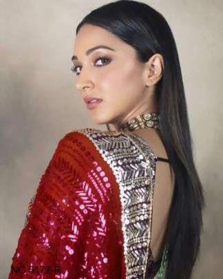 Red Kiara Bollywood Beautiful Sequence Georgette Saree NC 5172