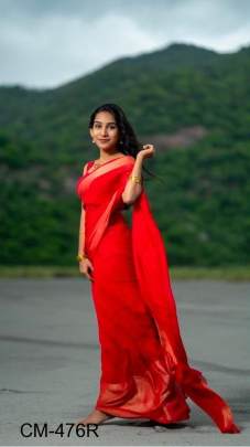 Red New Arrival GEORGETTE SAREE Cm476
