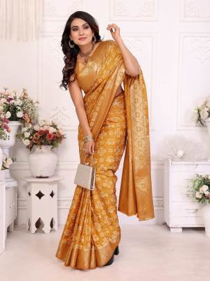 SAMSHIRA  Contrast Design Kanchi Zari Weaving Border  Golden