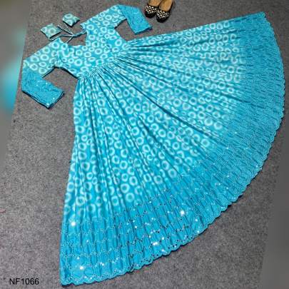 Sky Blue Prachi Solanki Party Wear Designer Look Gown NF1066