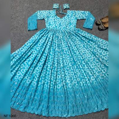 Sky Blue Prachi Solanki Party Wear Designer Look Gown NF1066