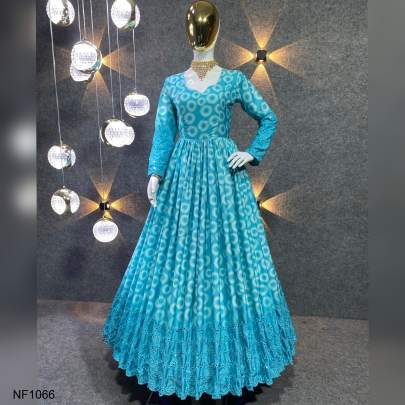 Sky Blue Prachi Solanki Party Wear Designer Look Gown NF1066