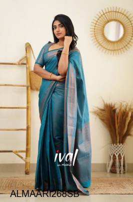 Sky Blue Pure Banarasi Silk Traditional Designer Saree