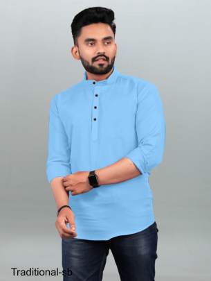 Sky Blue Short Kurta for every function Traditional