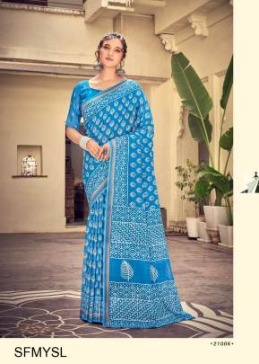 Sky Blue Soft Lilen Cotton Saree